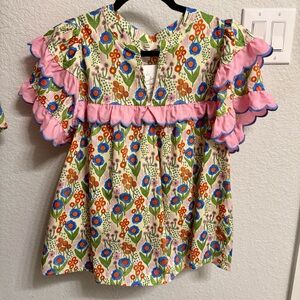 Entro Floral Ruffle Top - Multicolor